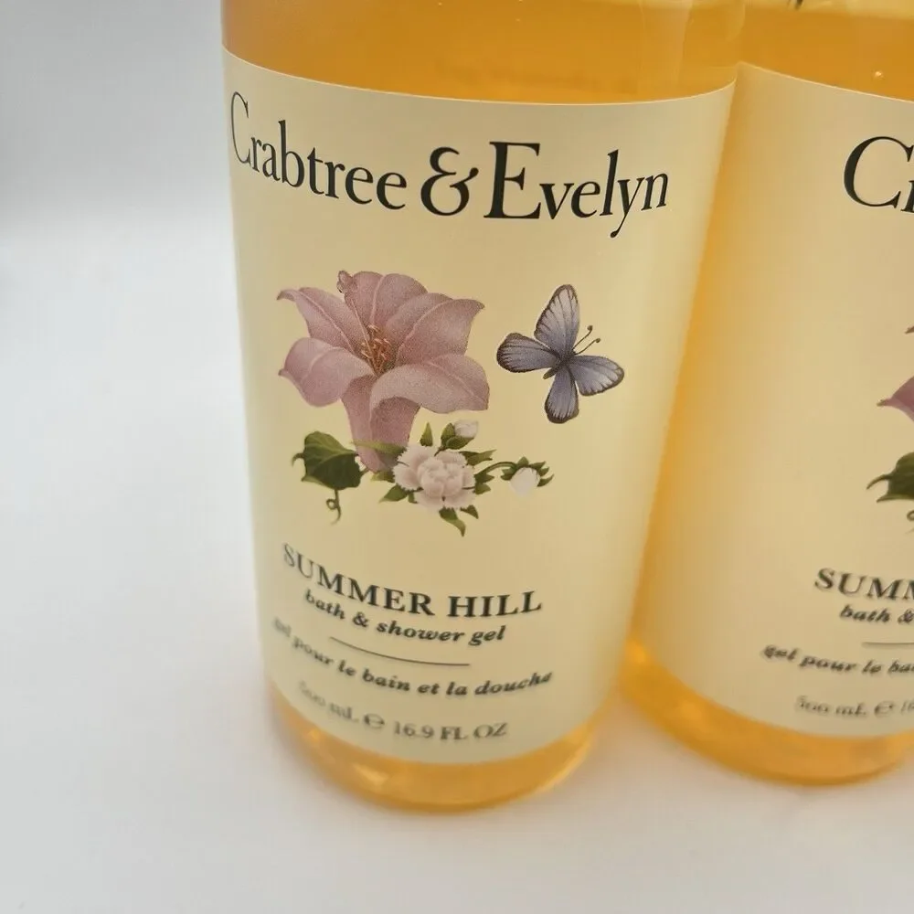 Crabtree & Evelyn Summer Hill Bath & Shower Gel 16.9 fl oz Lot of 3 ~New~